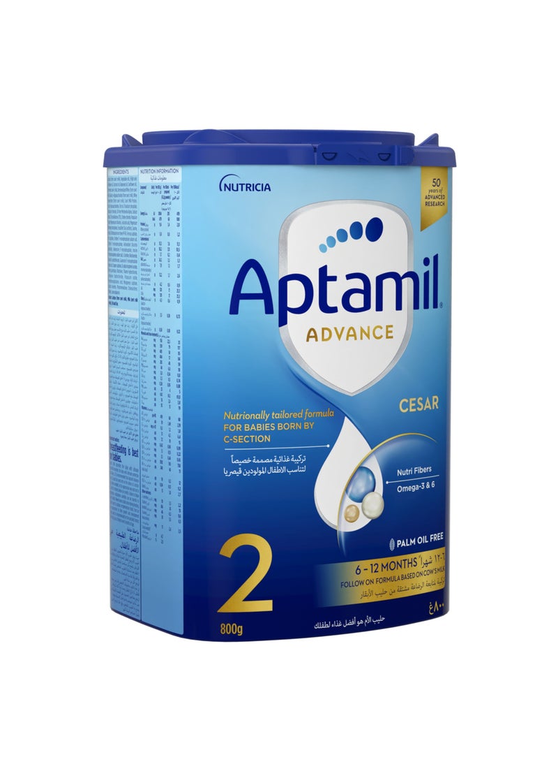 Aptamil Advance Cesar 2 Follow-On Formula Milk From 6-12 Months, For C-Section Born Babies, Easy To Use Pack - Image 4